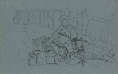 Stagnino con i suoi attrezzi da Camille Pissarro