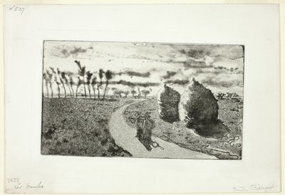 Crepuscolo con covoni di fieno da Camille Pissarro