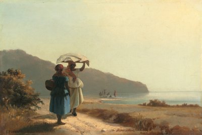 Due donne che chiacchierano vicino al mare, St. Thomas da Camille Pissarro
