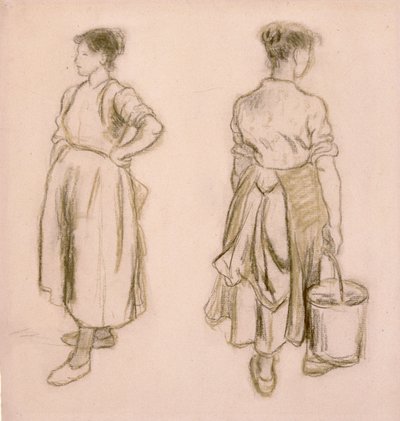 Due studi di una ragazza, 1890 da Camille Pissarro