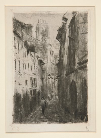 Una strada a Rouen (Rue des Arpents) da Camille Pissarro