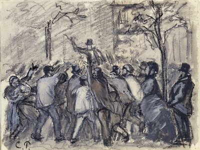 Rivolta urbana a Parigi da Camille Jacob Pissarro