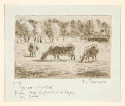 Mucche nei prati da Camille Pissarro