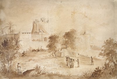 Veduta di una fortezza militare, Christiansfort, Charlotte Amalie, St Thomas, Indie Occidentali da Camille Jacob Pissarro