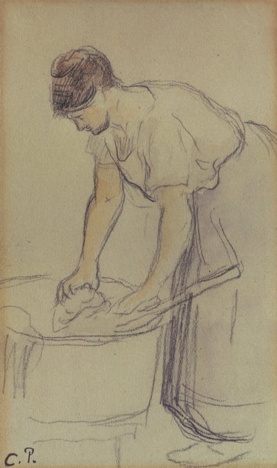 Donna che lava il bucato da Camille Pissarro