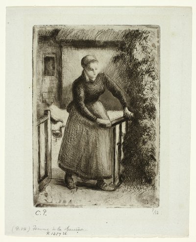 Donna al cancello da Camille Pissarro