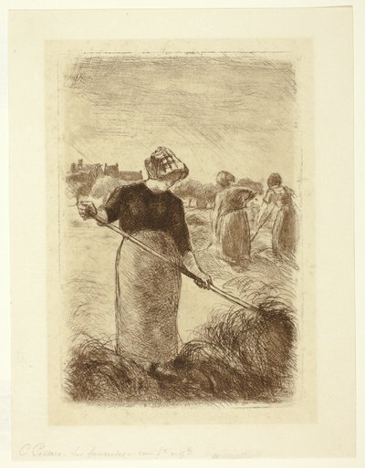 Donne che lanciano il fieno da Camille Pissarro