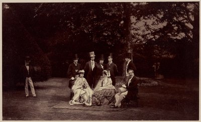 Gruppo delle Loro Altezze Reali, la Principessa Clementina di Saxe Cobourg Gotha, i suoi figli e la figlia, il Duca d
