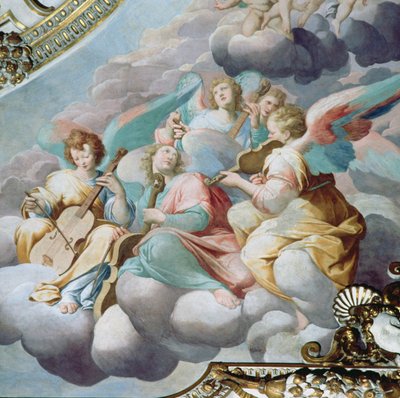 Dettaglio di angeli musicisti dalla volta del coro da Camillo Procaccini