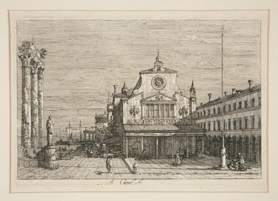 Veduta immaginaria di S. Giacomo di Rialto (serie: Vedute) da Canaletto (Giovanni Antonio Canal)