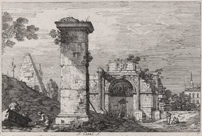 Paesaggio con Monumenti in Rovina, dalla serie Vedute da Canaletto (Giovanni Antonio Canal)