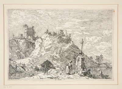 Paesaggio con il Pellegrino in Preghiera, dalla serie Vedute da Canaletto (Giovanni Antonio Canal)