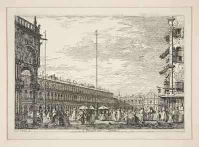 Le Procuratie Nuove e S. Ziminian V. (Le Procuratie Nuove e la Chiesa di San Geminiano, Venezia), dalla serie Vedute da Canaletto (Giovanni Antonio Canal)