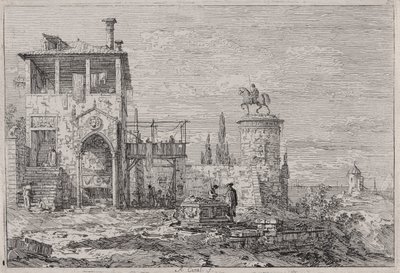 Il monumento equestre, dalla serie Vedute da Canaletto (Giovanni Antonio Canal)