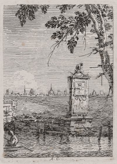 Il piccolo monumento, dalla serie Vedute da Canaletto (Giovanni Antonio Canal)
