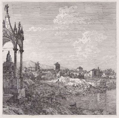 Veduta di una città con un vescovo da Canaletto (Giovanni Antonio Canal)