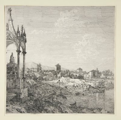 Veduta di una città con un vescovo da Canaletto (Giovanni Antonio Canal)