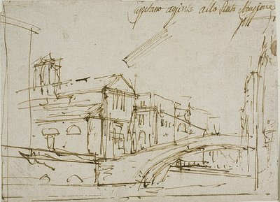Un ponte vicino a una chiesa a Venezia da Canaletto