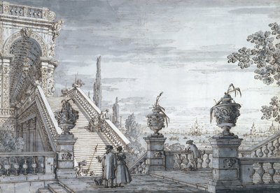 Un capriccio con una scala monumentale da Canaletto