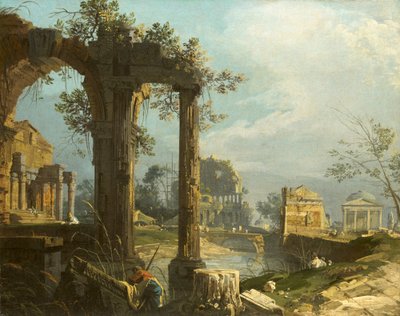 Canaletto - A Capriccio View with Ruins 1742-44 da Canaletto