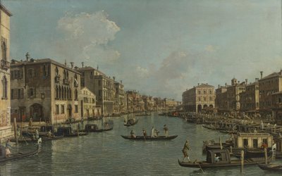 Tedesco: Der Canal Grande mit Blick in südöstlicher Richtung auf die Rialtobrücke Il Canal Grande con vista a sud-est verso il Ponte di Rialto da Canaletto