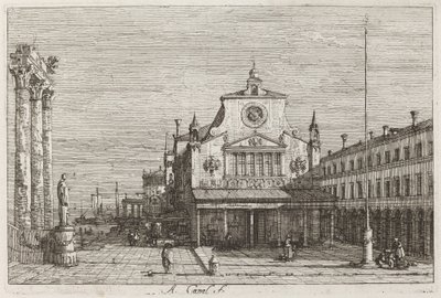 Veduta immaginaria di S. Giacomo di Rialto [in alto a destra] da Canaletto