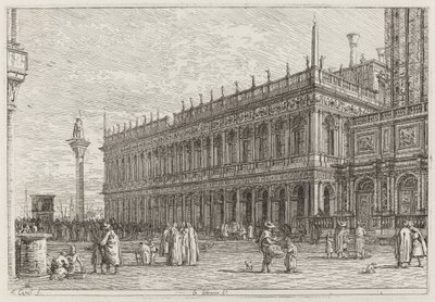 La libreria (parte superiore sinistra) da Canaletto
