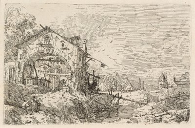 Paesaggio con Donna al Pozzo (ca. 1740) da Canaletto