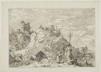 Paesaggio con il Pellegrino in Preghiera, da Vedute da Canaletto