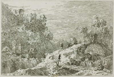 Paesaggio montano con cinque ponti, da Vedute da Canaletto