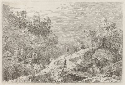 Paesaggio montano con cinque ponti da Canaletto