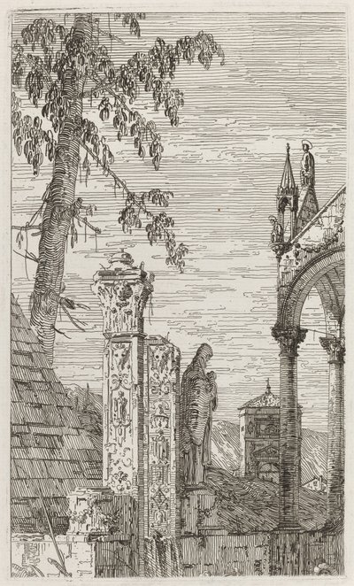 La tomba del vescovo (centro) da Canaletto