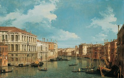 Il Canal Grande, Venezia, guardando a nord-ovest, con il Palazzo Pesaro, il Palazzo Foscarini e il pinnacolo di S. Stae a sinistra e il Palazzo Vendramin-Calergi e S. Marcuola a destra da Giovanni Antonio Canal