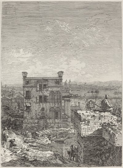 La casa con il peristilio [destra] da Canaletto