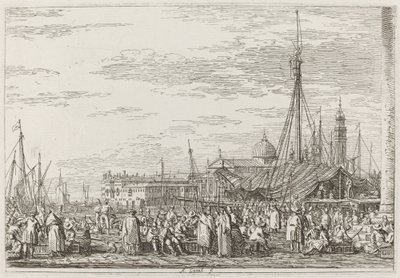 Il mercato sul Molo [in alto a sinistra], c. 1735-1746 da Canaletto