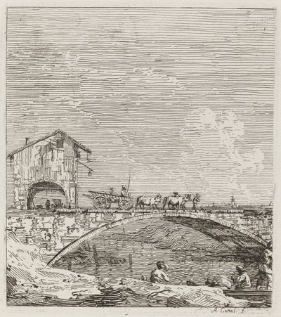 Il carro che passa su un ponte, c. 1735-1746 da Canaletto