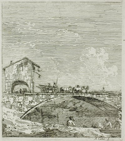 Il carro che passa su un ponte, da Vedute da Canaletto