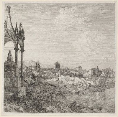 Veduta di una città con la tomba di un vescovo da Canaletto