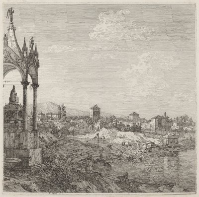 Veduta di una città con la tomba di un vescovo da Canaletto