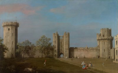 Castello di Warwick, fronte est dal cortile, 1752 da Canaletto