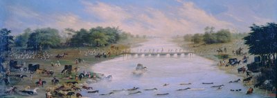 Attraversamento del fiume Riachuelo, Buenos Aires, Argentina da Candido Lopez