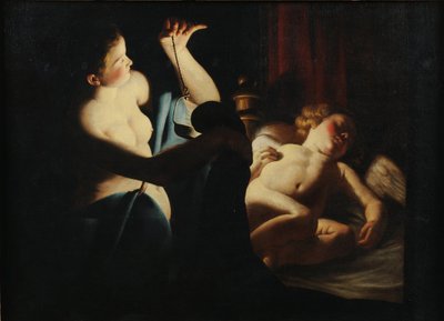 Psiche scopre Cupido, primo terzo del XVII secolo da Candlelight Master