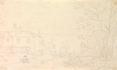 Schizzo di case vicino alla riva, Isola di Wight da Capt. Thomas Hastings