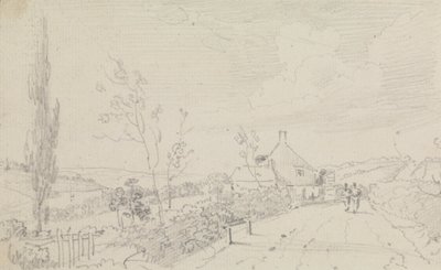 Schizzo di una strada di campagna e cottage da Capt. Thomas Hastings