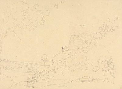 Schizzo di un bastione collinare, Isola di Wight da Capt. Thomas Hastings