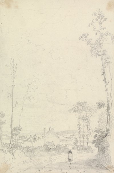 Schizzo di una casa lungo una strada di brughiera da Capt. Thomas Hastings