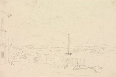 Schizzo di un paesaggio fluviale, Isola di Wight da Capt. Thomas Hastings