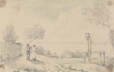 Schizzo di una strada costiera vicino a una piattaforma da Capt. Thomas Hastings