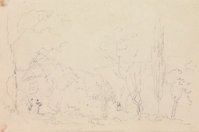 Schizzo di un cottage con tetto di paglia da Capt. Thomas Hastings