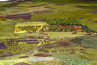 Diorama della battaglia di Waterloo che mostra le truppe posizionate alle 19:45 del 18 giugno 1815 (dettaglio) da Capt. William Siborne